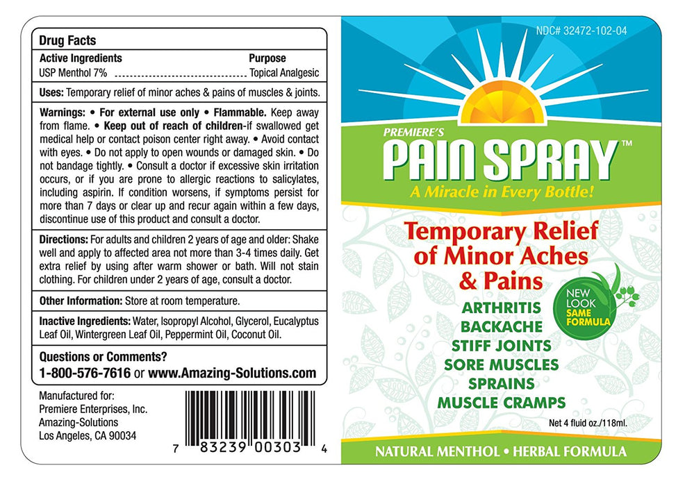 Premiere's   Pain Spray Mix & Match Pack