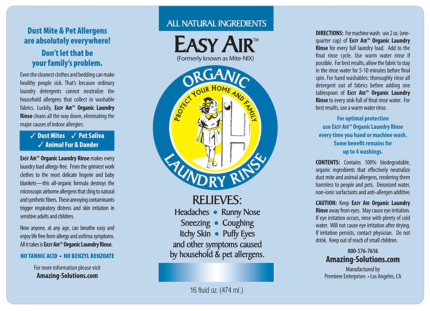 Easy Air Allergy Relief Laundry Rinse